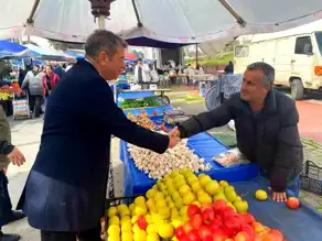 Künkcü, Efeler Pazarı'nda Esnafla Buluştu
