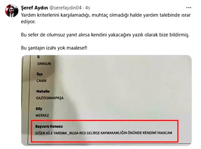 Kaymakamı Tehdit Eden Şahıs: 'Kendimi Yakacağım!'