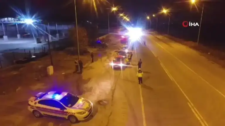 Gece Dron Operasyonu: 17 Sürücüye Ceza